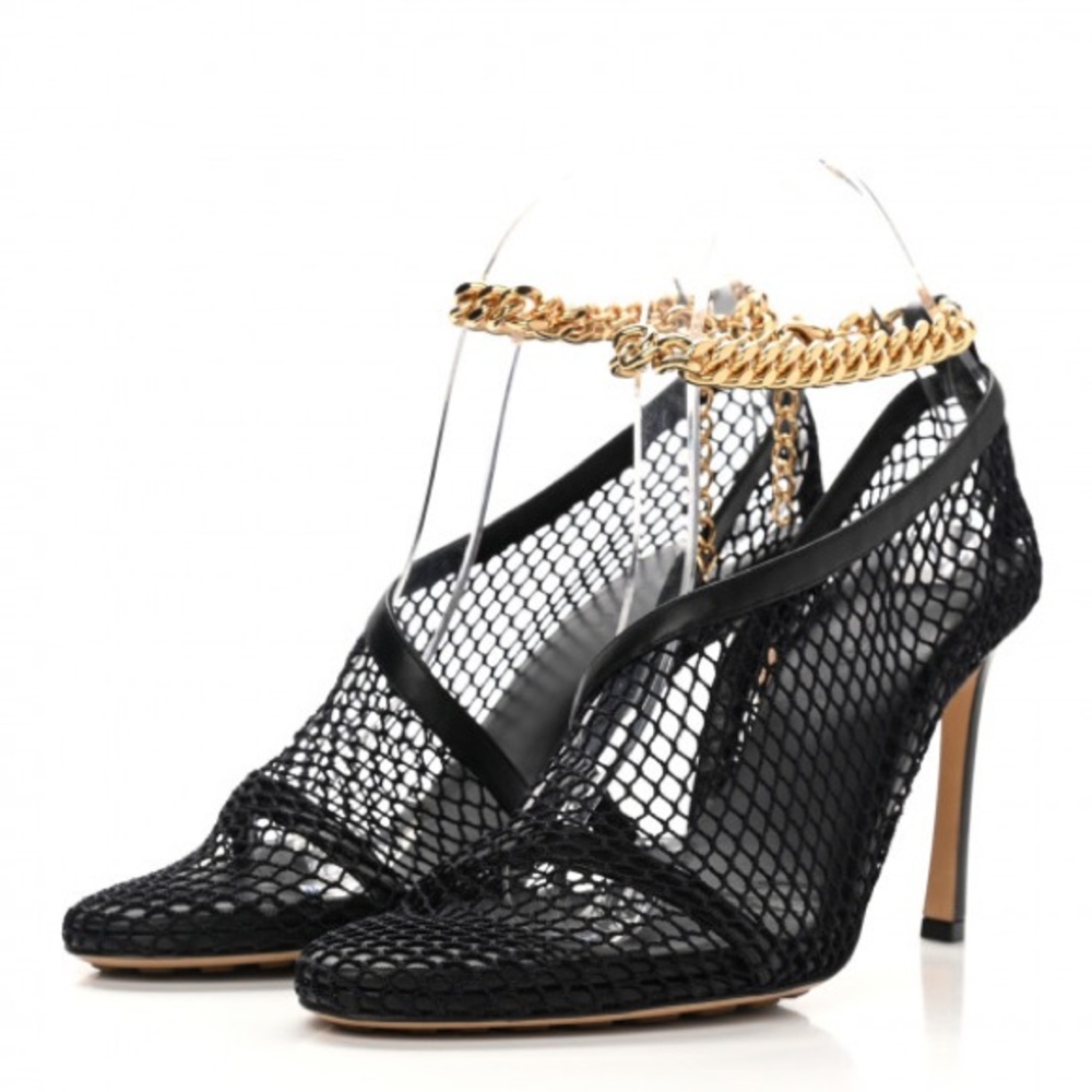 New, Worn Once Bottega Veneta Mesh Nappa Chunky Chain Sandals